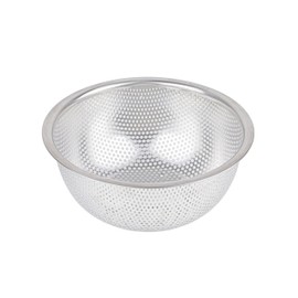 DELISH KITCHEN HB-4232 Pearl Metal Strainer Silver 7.1 inches (18 cm) Stainless Steel Punch Ball with Feet