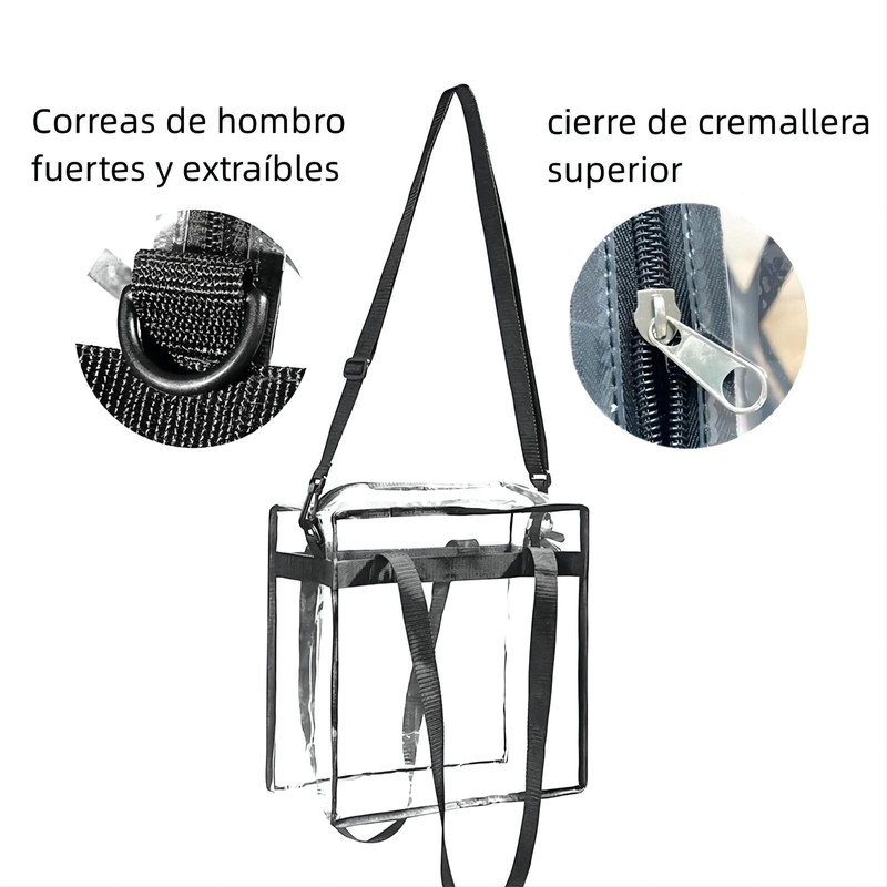 Bolsa de Mano Transparente O Hombro para Mujer, Crossbody Bandolera