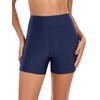 Colloyes Women's High Waisted Board Shorts Side Mesh Splicing Swim