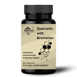 500mg Quercetin with Bromelain Capsules: Respiratory Support Non-GMO | Gluten Free | Supports Overall Health & Well being (60 capsules)