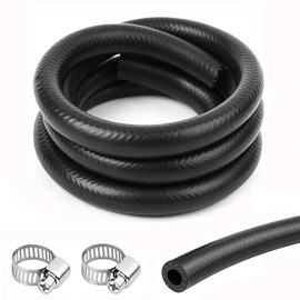 Diameter 10 mm Petrol Hose Kit, 1 Metre Fuel Hose, Oil Hose, Diesel Hose with 2 Pieces Hose Clamps for Car, Motorcycle, Scooter, Tractor, Small Engines