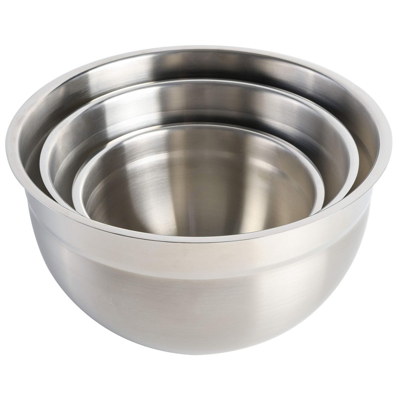 Babish 3-Piece Stainless Steel Mixing Bowl Set – Nesting Metal