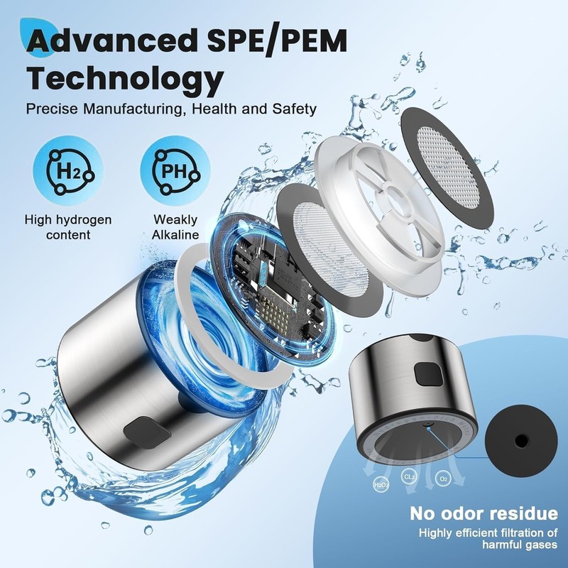 460ml Hydrogen Water Bottle, Rechargeable Hydrogenated Water Generator Bottles, SPE