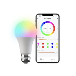 Broadlink FastCon Smart Bulb LB4E26, Color Changing with Music Sync, A19/E26/9W/800LM/110V, Works with Alexa and Google Home, GW4C Hub Required