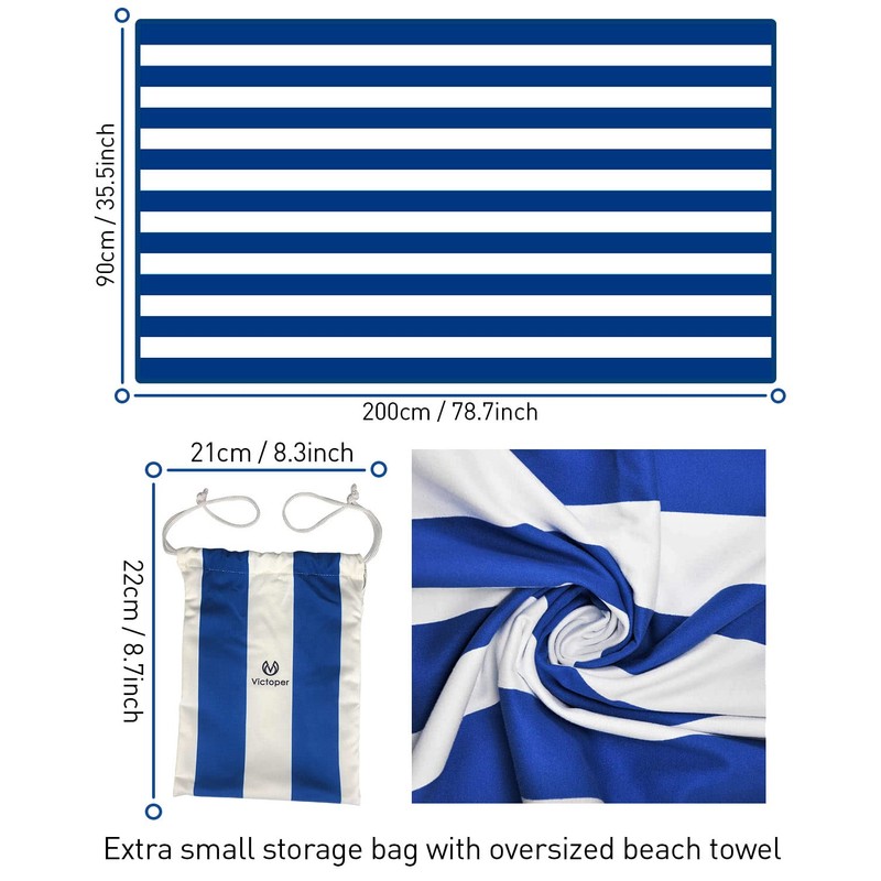Victoper Microfiber Beach Towel d Rapid Drying Sand Free Soft