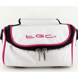 TGC ® Camera Case for Polaroid PDC 3070 with shoulder strap and Carry Handle (Cool White & Hot Pink)
