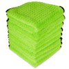 Liquid X Plush Waffle Weave Green Xtreme Microfiber Detailing Towel