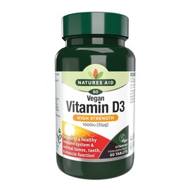 Natures Aid Vegan Vitamin D3 Tablets, 1000 iu, Count 60