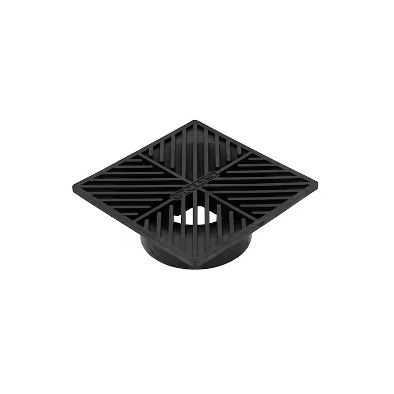 NDS 6 in. Plastic Square Drainage Grate in Black