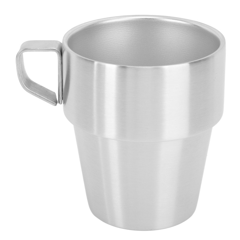 300ml Stackable Coffee Cups with Stand Stainless Steel Double Layer
