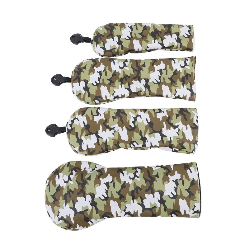 4Pcs Golf Club Head Cover PU Thick Plush Wear Resistant