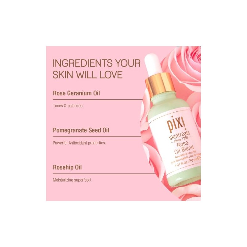 Pixi Beauty Rose Oil Blend Nourishing Face Oil with Rose