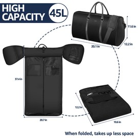 UNIQUEBELLA Carry on Garment Bag Convertible Suit Travel Bag for Men Women Duffel Flight Bag with Shoulder Strap