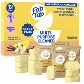 Fab Tab Sustainable Cleaning - All Purpose Refill Spray Tablets - Multi-surface Cleaning Spray Refill - Plant-based - Multi Purpose Cleaner Refill Tablet 12 Count - (Bottle Not Included)