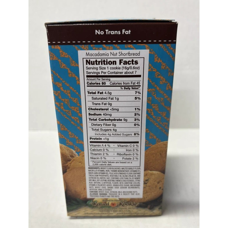 Kaui Kookie Kauai Kookie Original Macadamia Shortbread 4.5oz Box x2