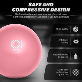 KK Pilates Ball – Enhance Your Core Workout, Improve Stability & Flexibility – Perfect for Pilates, Yoga & Rehabilitation- Includes Pump- Pink