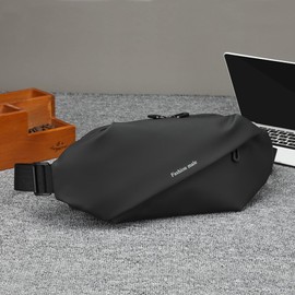 FLYAMAPIRIT Bum Bag Men's Waist Bag Waterproof Chest Bag Stylish Sling Bag Outdoor Sports Belt Bag for Running, Hiking, Cycling, Travel, etc., black, Bum Bag