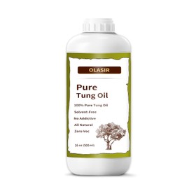 16 oz 100% Natural Pure Tung Oil for Wood Finishing Food Grade Safe, Waterproof Tung Oil for Wood Floors Indoor & Outdoor Furniture