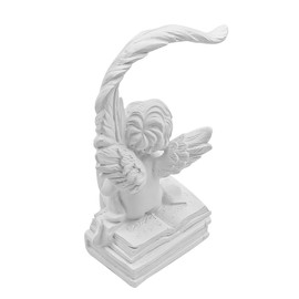 NUZAMAS 2Pcs Angel Statue White Wings Angel Statue Pair of Angel Resin Statues Angel Figure Sculpture Art Ornament for Living Room Desktop Home Garden Wedding Decor