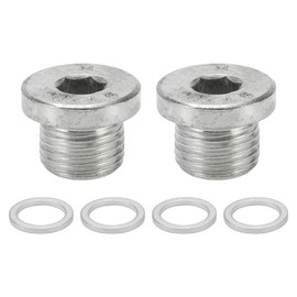 RATCHROLL 1 Satz Universal-Ölablassschraube gegen Undichtigkeit 0,63" Höhe Ölwanne Ablassschraube Gewindereparatur mit Dichtung Silberfarben Stahl Aluminium M16x1.5