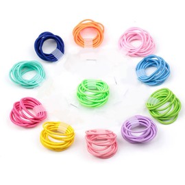 La Tartelette 2.4 cm Elastic Bands Hair Ties Children Rubber hair headbands - 10 Pcs (Black)