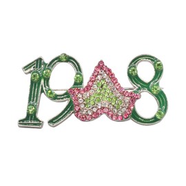 Sorority Paraphernalia Gifts for Women Soror Sorority Brooch Pink and Green Sorority Jewelry Greek Sisterhood Gradua-tion Gift (Brooch)