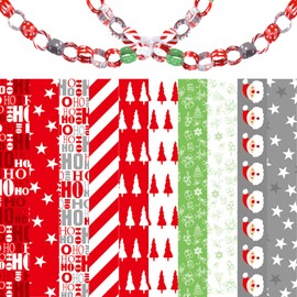 MIAHART 300Pcs Merry Christmas Paper Chains Festive Craft Paper Links for Festive Party Decorations