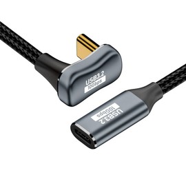chenyang USB C to C Cable USB 3.2 Type C 10Gbps 100W Male to Female U Shape Angled Extension Data Cable 0.5M