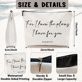 UIBOVA Christian Bible Verse Makeup Bag for Women, Birthday Gifts for Mom, Small Zipper Pouch for Purse, Christmas Bridesmaid Friendship Gifts for Sister Daughter, Girls Weekend Gifts for Women-A33
