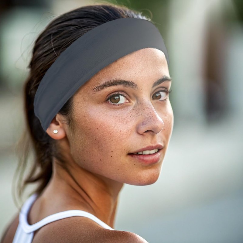 Simple Sports Headband - Sustainable, Double-Sided, Seamless, Elastic (Black &