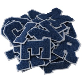 YYlingx 26 Pcs Chenille Letter Patch, Alphabet A-Z Iron on Patches, Blue Embroidered Appliques for Clothing DIY