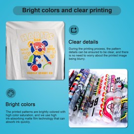 YUXUNDA DTF Transfer Film A4 (8.3" x 11.7") 100 Sheets Matte Clear Pre-Treated Paper for Sublimation Hot Stamping, Direct Film Printing on Dark and Light T-Shirts