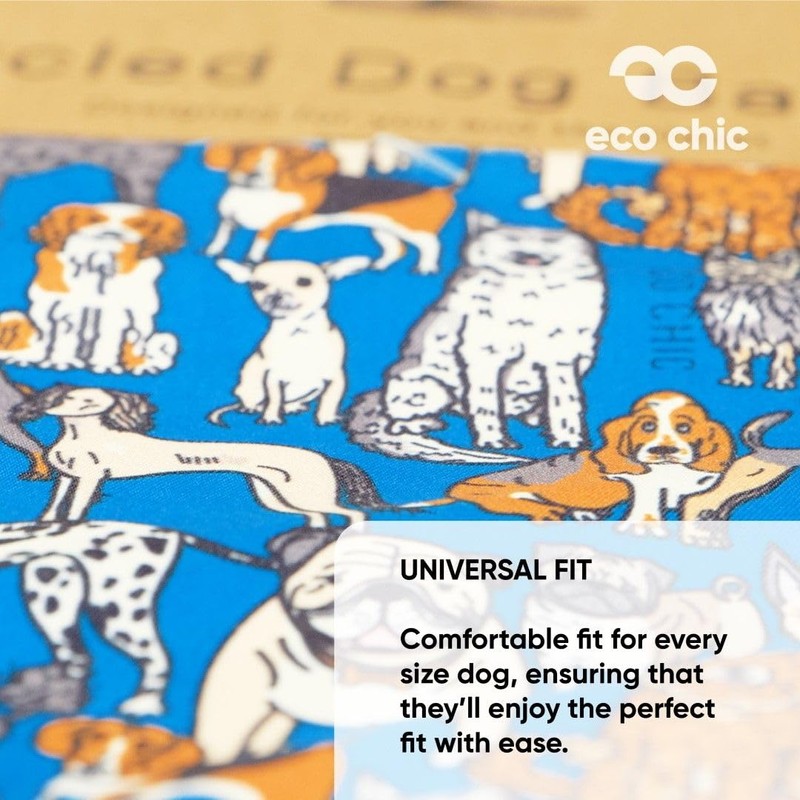 Eco Chic Recycled Dog Bandana 1PCS Washable Triangle Scarf for