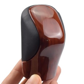 Automatic Gear Shift Knob Shifter for Lexus ES GS-450H GX IS-300 NX-300H RC-300 RX-350 2015-2021(Wood+Black Leather)