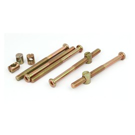 TOP-VIGOR 5Pcs Furniture Bolt and Barrel Nut, M8x100mm Hex Drive Socket Cap Furniture Barrel Screws, Bolt and Barrel Nut, Carbon Steel Furniture Bolts With 6mm Barrel Nuts Connector Fastener