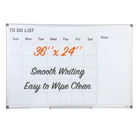 36 X 24 Inches Magnetic Dry Erase Calendar Board Monthly Planner Whiteboard Wall Whiteboard for Wall 1 Magnetic EraseDefault: Default