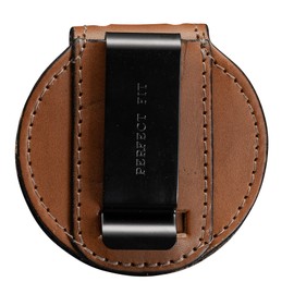 Perfect Fit Shield Wallets Texas Ranger Belt Badge Holder with Neck Chain and Belt Clip Tan Leather (Cutout 390)