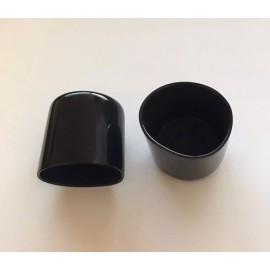 Unbranded/Generic 10 x 1.5" Black Vinyl Flexible Round Cap, 1.5" Deep, Fits 1.5"- 1.5625" O.D.