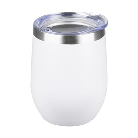 StarSpeed 12OZ Stainless Steel Wine Tumbler with lid. Stemless Double Wall Insulated Wine Tumbler.Wine Glass is suitable for different scenes, parties,outdoor, gifts and so on.(White, 1)