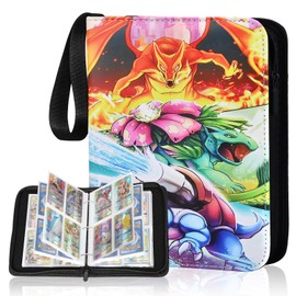 Scrapbook Cards, Trading Cards Album, 50 Pages, 400 Card Capacity, Portable Waterproof Scrapbook PU Card Holder, Card Folder Compatible Holder Album Binder, Card Collector Folder (B)