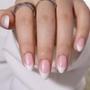 WAFOLOZE French Tip Press On Nails - White Almond Press