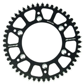 SCAR Aluminium Sprocket Compatible with KTM SX/SXF/EXC/EXCF 125 150 250 300 350 450 500 93-23 HUSQVARNA TC FC TX TE FE FX GASGAS 14-23 MC MCF EC ECF 21-23, Black - 48 Teeth