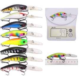ANCLLO 43 Pieces Diving Fishing Lure Set Multi-Color Artificial Bait for Freshwater and Saltwater Bass Trout Pike