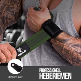 Roar Weight Lifting Straps (Green)