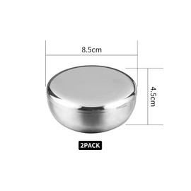 SINGOMON 8PCS Small Stainless Steel Bowls Rice Bowls with Lid Round Metal Bowls Dish Bowls Hygienic Sanitary Bowls for Keep Rice or Soup Warm(3.35 inch)