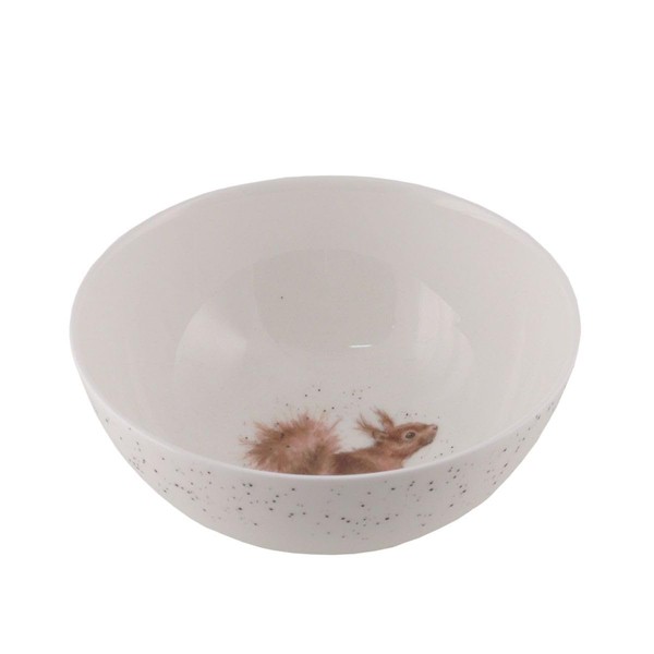 Wrendale Designs Porcelain Cereal Bowl, Deep Squirrel Motif, Approx. 15.5 cm D Approx. 536 ml by the British Artist Hannah Dale for Cereal, Dessert, Ice Cream, Snacks & Soups or as a Gift