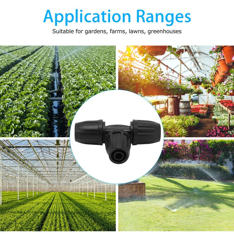 Tee Connector,10Pcs 8/11 Barbed Tee with Lock Pipe Connector 3-Way