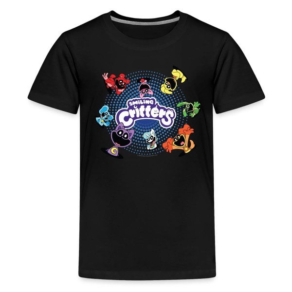 Poppy Playtime - Pop-Up Smiling Critters T-Shirt (Kids, Black, 16-20)