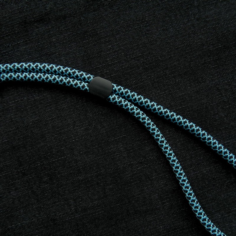 trage.band® Long Adjustable Lanyard Neck Strap with Carabiner Hook, Black/Blue