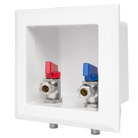 EFIELD Pre-assembled Faucet Outlet Box, 1/2-Inch CPVC Ppe Intet with Installed 1/4-Turn Ball Valve For Hot & Cold Water Supply, Chrome Plate